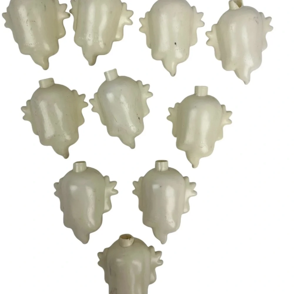 Vintage 80s 90s Halloween Silly Ghost Face Blow Mold String Light Covers
